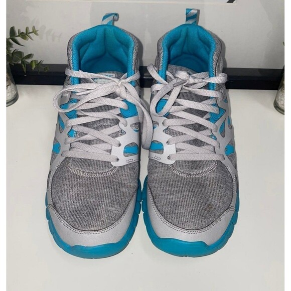 Nike sneakerboot Blue & gray Lace Up High Top Womens Free Run 2 Mid size 8 - Picture 3 of 7
